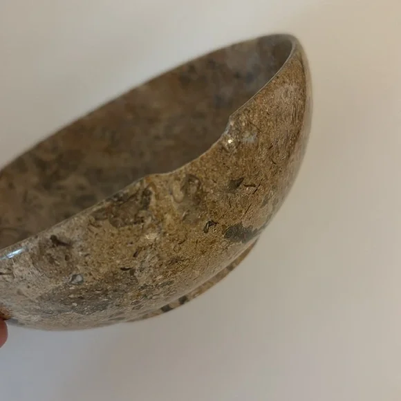 Marble limestone Bowl home decor trinket dish beige heavy small bowl - Picture 5 of 10